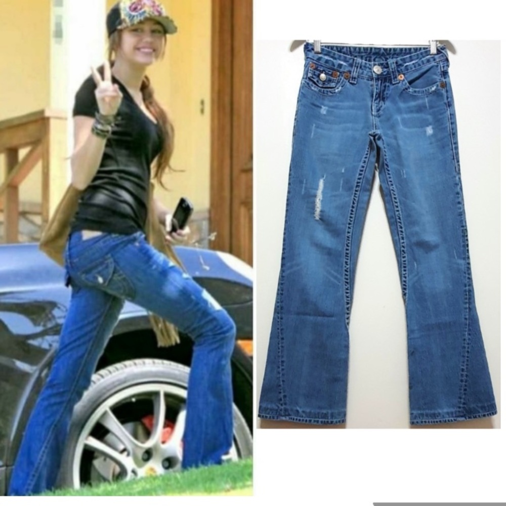 True Religion Bootcut Distressed Style Jeans.